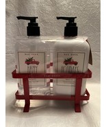 Rae Dunn Balsam Fir Hand Soap Lotion Red Metal Caddy  Set 2 X 16.3 Fl Oz - $556.59 MXN