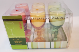 Chesapeake Bay 1 oz Mini Wine Glass Candle x6 Orange Blossom Vanilla Orchid - $19.75