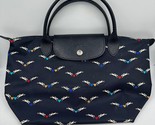 Longchamp Le Pliage Nylon Horse Wing Print Small Tote Bag Navy Hand Bag - $67.54