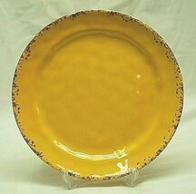 Melamine Yellow Luncheon Plate Speckled Trim Camping Plastic Dinnerware 9" - $16.82