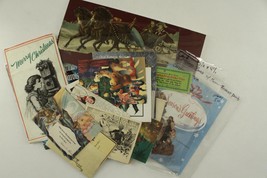 Vintage LOT Christmas Paper Ephemera Art Greeting Cards Carols Chromolithograph - £16.44 GBP