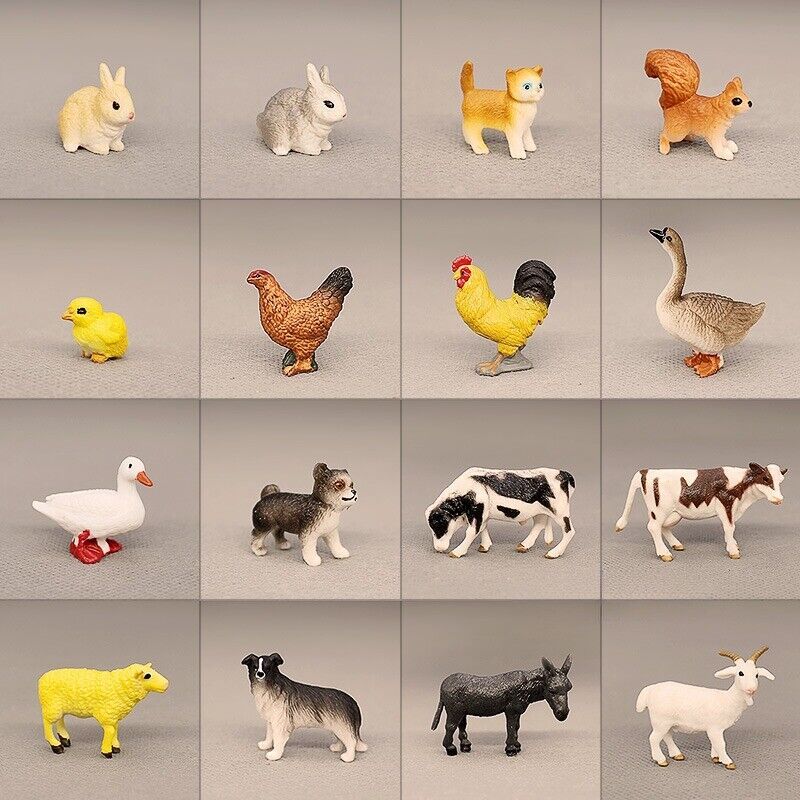 Mini Farm Animal for DIY Micro Figurine Resin Toy Poppy Hen Miniature Dollhouse