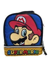 Super Mario Nintendo Insulated 2 Compartment Zippered Lunch Box Bag NEW - $12.65