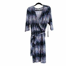 Christine V Women&#39;s Multi Color 3/4 Sleeve Tie Wrap Stretch Dress Size 3X NWT - £14.07 GBP