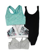Lot of 4 Women M Thong Black Bodysuit Activewear Bras Nike Dry Fit Fruit... - £9.62 GBP