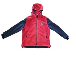Vtg Y2K Tommy Jeans Hilfiger Fleece Jacket Size M Red Flag Logo Full Zip... - $23.75