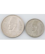 2 Égyptien Pièces Égypte 1939 5 Piastre 1941 5 Milliemes Almost Uncircul... - $2,094.17 MXN