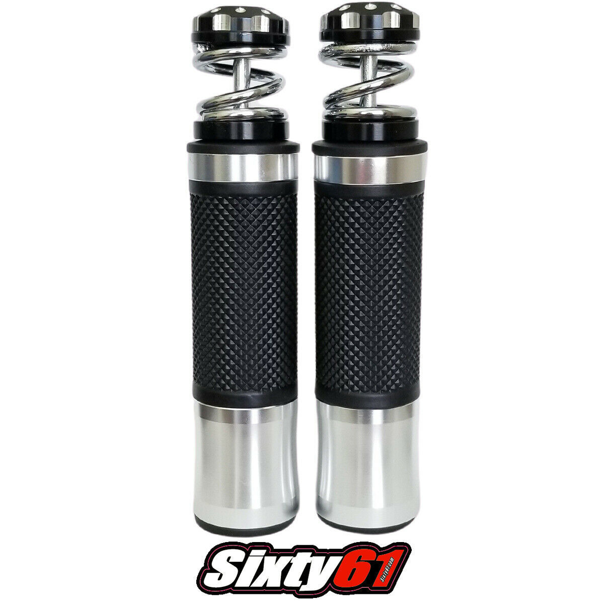 Kawasaki Ninja Motorcycle Black and Chrome Hand Grips Comfort Gel Screw ... - $50.98