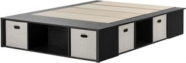 Black Oak, Contemporary South Shore Flexible Bed With Storage And Baskets - £435.42 GBP