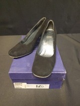 Stuart Weitzman Black Suede Pumps Heels Shoes Size 6W With Box Vintage - $69.80