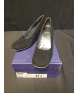 Stuart Weitzman Black Suede Pumps Heels Shoes Size 6W With Box Vintage - $69.80