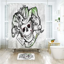 Suicide Squad Joker Shower Curtain Bath Mat Bathroom Waterproof Black And White - £18.31 GBP+