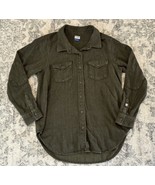 KAVU Flannel Shirt Mens Medium Green Herringbone Long Sleeve Button-Up C... - £21.11 GBP