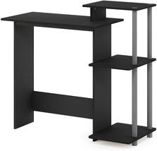Efficient Home Laptop Notebook Computer Desk With Square Shelves Black And Grey - £42.62 GBP
