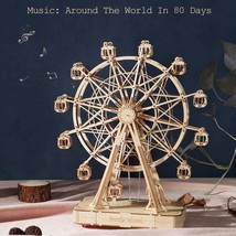 Robotime DIY Wooden Ferris Wheel Kit with Music – Fun Toy for Kids, Perfect Birt - $29.00