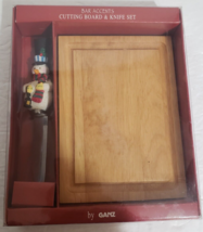 Ganz New Bar Accents Wood Cutting Board W/Stainless Steel Snowman Knife ... - $14.55