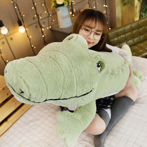 Crocodile Lying Section Plush Pillow Mat Plush Crocodile Soft Stuffed Animal Toy - £21.48 GBP