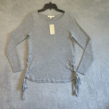 Michael Kors Lace Up Side Grey Long Sleeve Sweater Sz Small NWT - £21.02 GBP