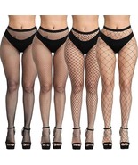 FEPITO 4 Pairs Black Fishnet Stockings for Women NWB - $9.90
