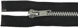 Coats Heavyweight Aluminum Separating Metal Zipper 24&quot;-Black - £12.18 GBP