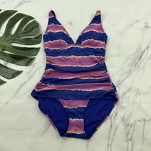 Tommy Bahama Womens One Piece Swimsuit Size 6 Pink Blue Tie Dye Stripe R... - $28.70