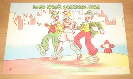 Look Who&#39;s Guarding Who Comic Clowns And Military Lady Postcard Unposted - £7.86 GBP