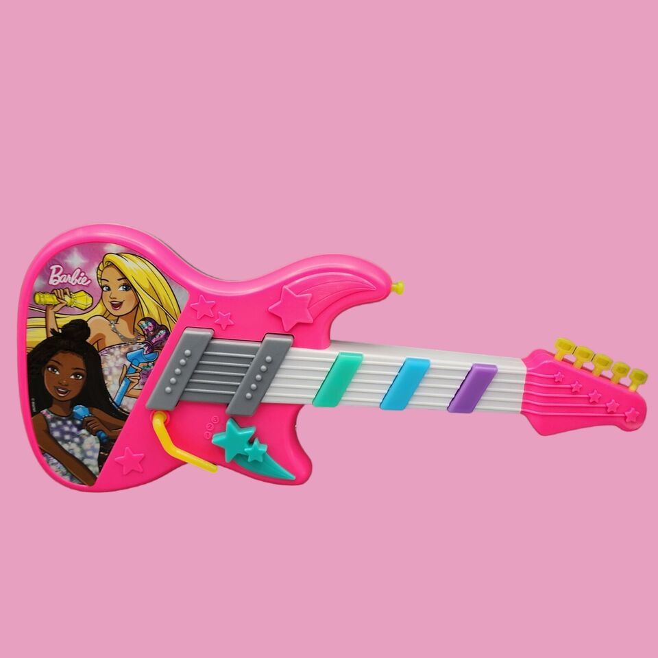 Barbie Jam with Me Pink Electronic Mattel (2020) Kids Toy Guitar Batteri... - $3.49