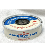 Vintage Red Cross Medical Adhesive Plaster Tape Tin Johnson &amp; Johnson  3... - £7.78 GBP