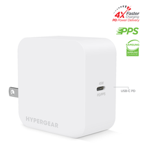 HyperGear SpeedBoost 45W USB-C PD Laptop Wall Charger with PPS - White - £32.83 GBP