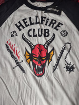Hellfire Club Graphic Shirt Mens Size Small Raglan Stranger Things Hot Topic NWT - £11.86 GBP