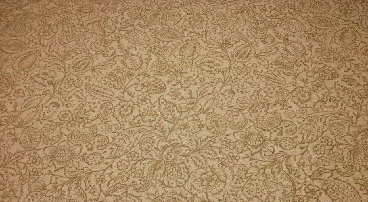 Primary image for P KAUFMANN NUBBY FLORAL BEIGE FLORAL VINE UPHOLSTERY FABRIC 9.5 YARDS 54" WIDE