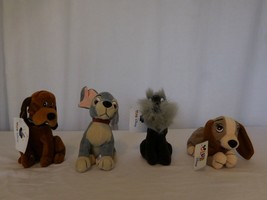 Beanie Babies Style 1990&#39;s Disney Store Lady and the Tramp Group x4 Lot - £26.83 GBP