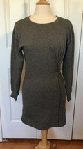 Cabi #3650 Put on dress XS $109 faux wrap sweatshirt soft crewneck gray cinch - £19.76 GBP