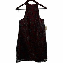 Altar’d State Burgundy Black Lace Overlay Draco Dress Size Large New - £13.71 GBP