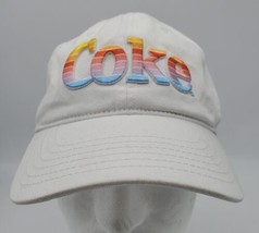 COCA COLA Adjustable Baseball Cap Coke Rainbow colored logo - $14.84