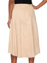 H by Halston Porcelain Rose Faux Suede Skirt with Hi-Low Hem Size 4 - £51.75 GBP