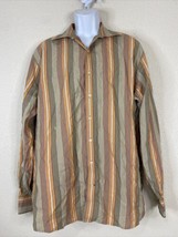 Gap Men Size XL Beige Striped Button Up Shirt Long Sleeve Fitted Casual - £5.37 GBP