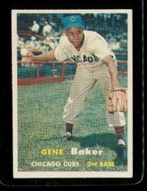 Vintage 1957 Baseball Trading Card TOPPS #176 GENE BAKER Chicago Cubs 2nd Base - £8.73 GBP