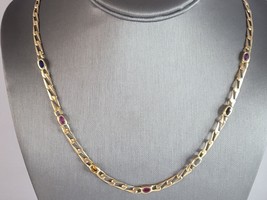 Womens Vintage Estate 14K Gold Multi Stone Chain Necklace 14.5g E6497 - £1,107.90 GBP