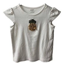 Gymboree Girls T Shirt Size 8 White Cap Sleeves w Pineapple - $6.13