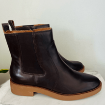 Lucky Brand Women&#39;s Ressy Ankle Leather Bootie, Chocolate Brown, Size 8.... - $69.00