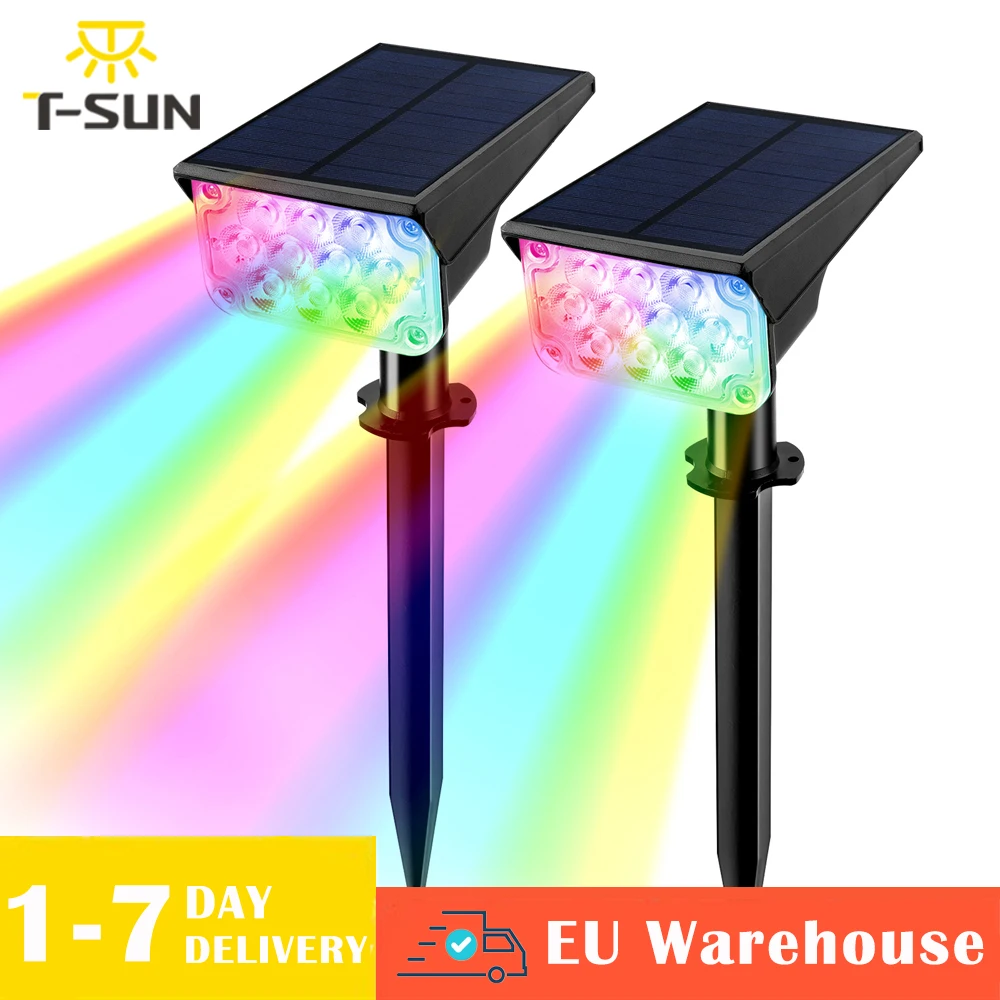 T- 2Pa RGB Solar Light Outdoor IP65 Solar Power Lamp Auto Color-Changing Solar L - £161.07 GBP