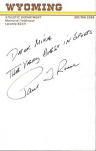 Coach Paul Roach Signed Handwritten Note Wyoming Cowboys - $39.59