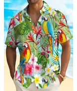 Multicolor Parrot Themed Tropical Men&#39;s Short Sleeve Shirt 2XL - $25.42 CAD