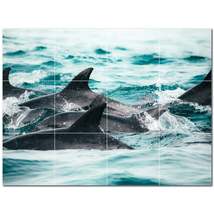 Dolphin Ceramic Tile Wall Mural Kitchen Backsplash Bathroom Shower P500530 - £95.70 GBP+
