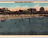 Ocean Bathing Coney Island New York City NY NYC UNP Unused Linen Postcar... - £2.29 GBP
