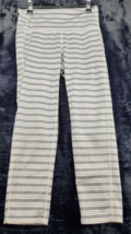 Athleta Legging Women Size XS White Gray Striped Polyester Elastic Waist Pull On - £11.55 GBP