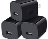 Wall Charger Cube,1A/5V Single Port Usb Wall Plug 3 Pack Travel Black Ch... - £13.56 GBP