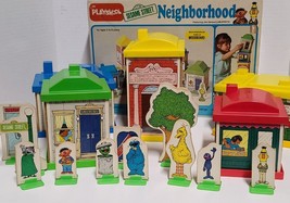 VTG 1977 Playskool SESAME STREET Neighborhood Playset, Jim Henson&#39;s Muppets, BOX - £18.61 GBP