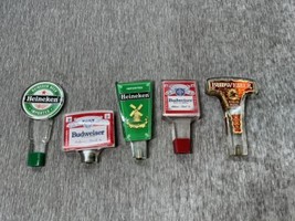 Vintage Beer Tap Handle Lot of 5 Budweiser Heineken Bar King Mancave Lucite - $34.64